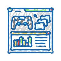 analytics game development icon doodle illustration vector