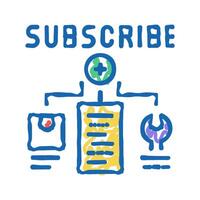 subscribe for monitoring order icon doodle illustration vector