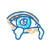 crying tears sad mood icon doodle illustration vector