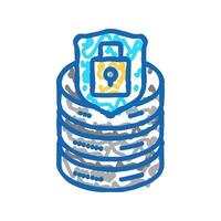 data access control database icon doodle illustration vector