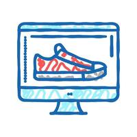 shoe design computer screen icon doodle illustration vector