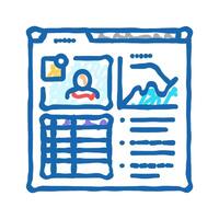 learning analytics online platform icon doodle illustration vector