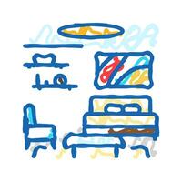 suite hospitality hotel icon doodle illustration vector