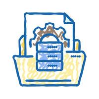 data document paper icon doodle illustration vector