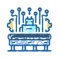 factory automation manufacturing engineer icon doodle illustration vector