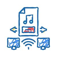 internet music exchange icon doodle illustration vector