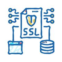 ssl secure sockets layer seo icon doodle illustration vector