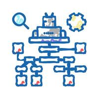 debug researching and fixing icon doodle illustration vector
