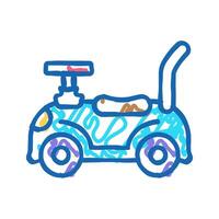 ride on toy child game play icon doodle illustration vector