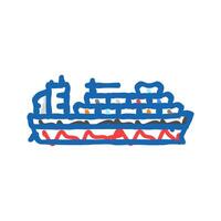 container ship icon doodle illustration vector