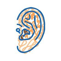 tragus piercing earring icon doodle illustration vector