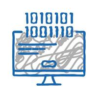computer fatal error icon doodle illustration vector