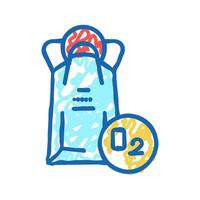 oxygen mask package icon doodle illustration vector