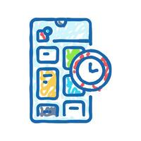blocking app time management icon doodle illustration vector