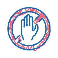 do not touch crossed out sign color icon color illustration vector