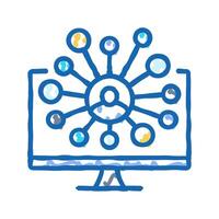 attendee networking virtual conference icon doodle illustration vector