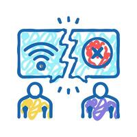 digital divide icon doodle illustration vector