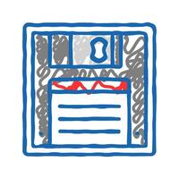 floppy disk saving loading data icon doodle illustration vector