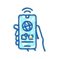 internet communication mobile app icon doodle illustration vector