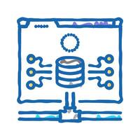 database connectivity icon doodle illustration vector