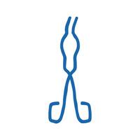 crucible tongs chemical glassware lab icon doodle illustration vector