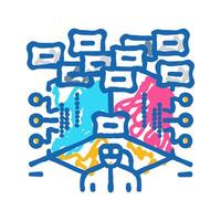 virtual hacking spaces icon doodle illustration vector
