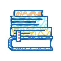 reading books geek icon doodle illustration vector