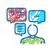 discussion questions and answers icon doodle illustration vector