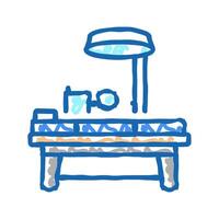 operating table icon doodle illustration vector