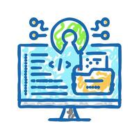 open source tech enthusiast icon doodle illustration vector