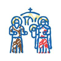 presentation of jesus at the temple icon doodle illustration vector