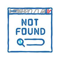 not found web page icon doodle illustration vector