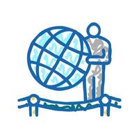globe planet earth icon doodle illustration vector