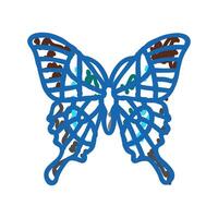 malabar banded peacock insect icon doodle illustration vector