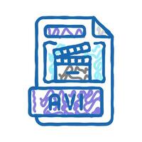 avi file format document icon doodle illustration vector