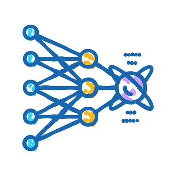 algoritmo cuántico tecnología icono garabatear ilustración vector