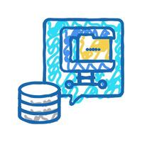 file compression digital processing icon doodle illustration vector