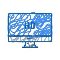 hd resolution computer screen icon doodle illustration vector