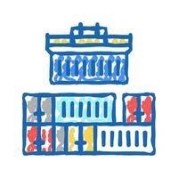 containers loader port icon doodle illustration vector