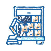 package loading autonomous delivery icon doodle illustration vector