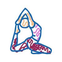 half lord of the fishes pose ardha matsyendrasana icon doodle illustration vector