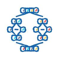 mergesort algorithm icon doodle illustration vector