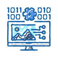 ai image generation future technology icon doodle illustration vector