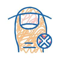 incorrect cut nail icon doodle illustration vector