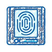 sensor biometric icon doodle illustration vector