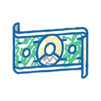dollar banknote of business simulator application icon doodle illustration vector