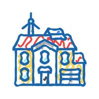 building energy efficient icon doodle illustration vector