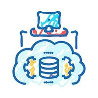 serverless architecture software icon doodle illustration vector