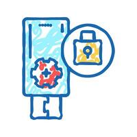 flash drive password icon doodle illustration vector