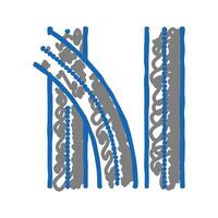 road multilevel interchange icon doodle illustration vector
